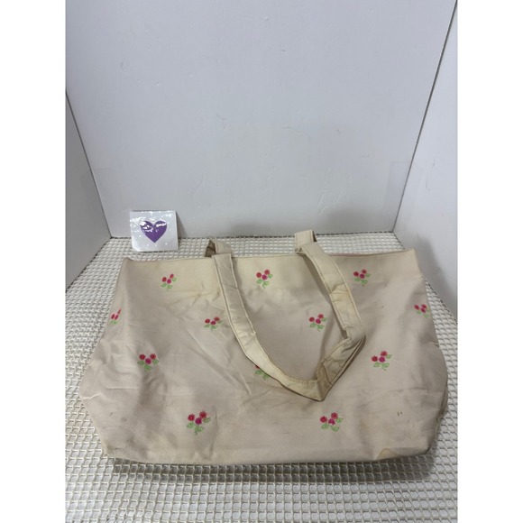 Pendleton Handbags - Pendleton Flower Embroidered Cotton Tote Bag White fair condition